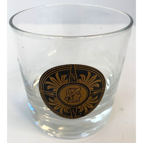 Set Of 4 Vintage Nautical Mid-Century Lowball Glasses Rocks Barware Compass - Picture 9 of 9